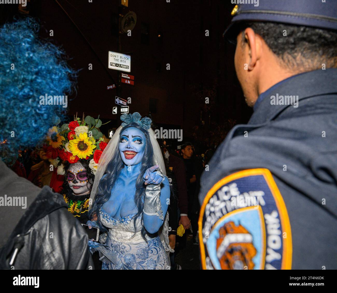 New York, USA. 31st Oct, 2023. People wear costumes as they participate
