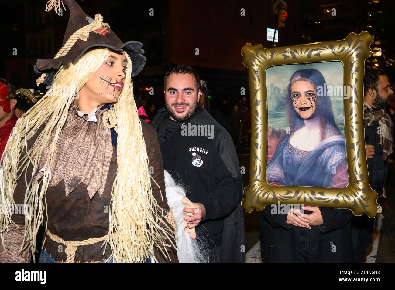 New York, USA. 31st Oct, 2023. People wear costumes as they participate