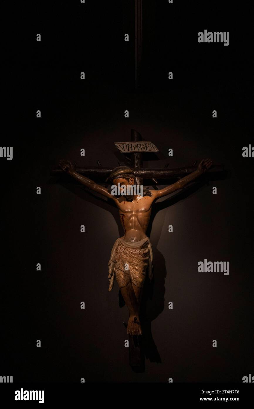 crucified Christ, anonymous, 14th century, carved and polychrome wood ...