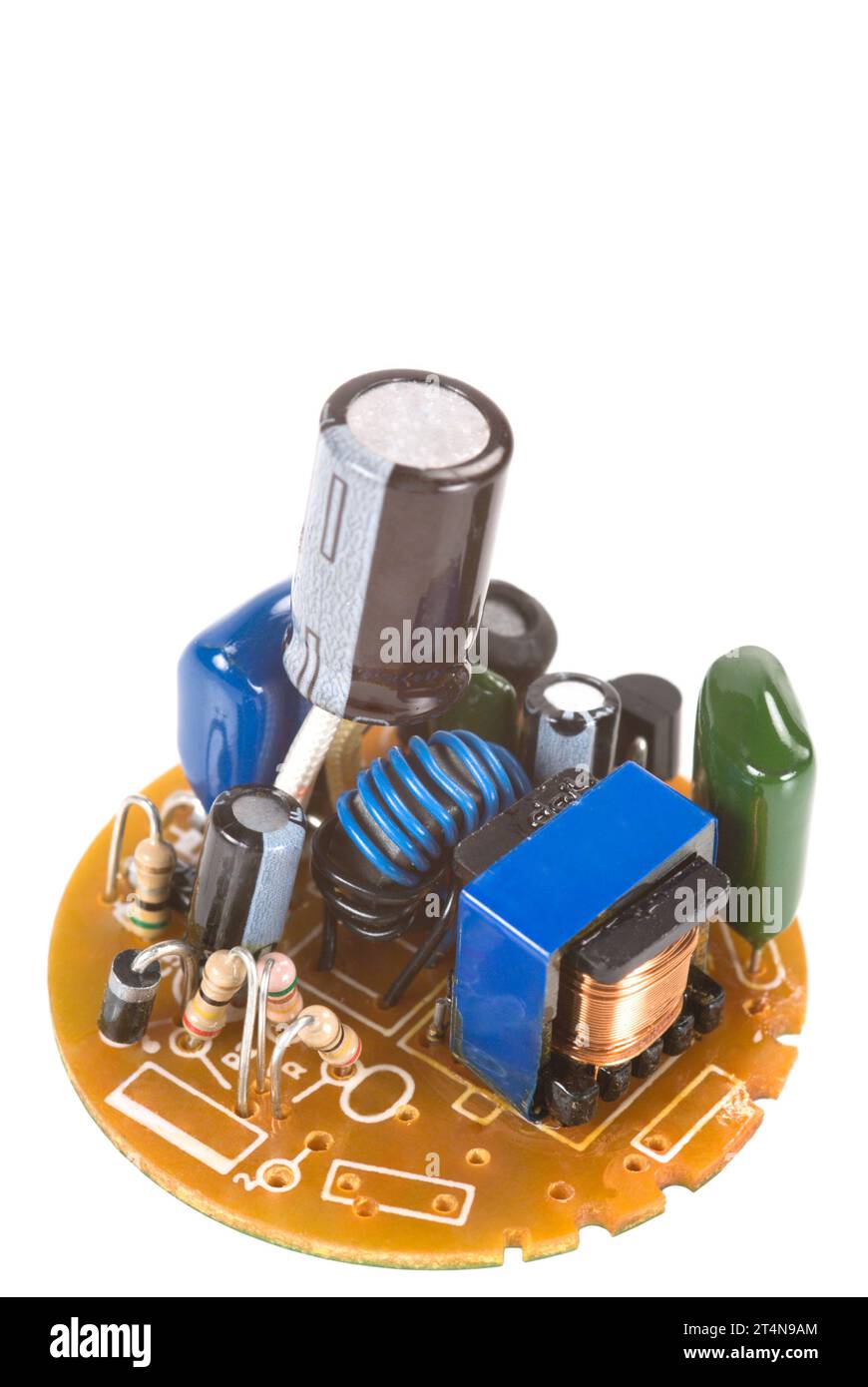 Electronic circuit with condensers, resistors and transformer Stock Photo Alamy