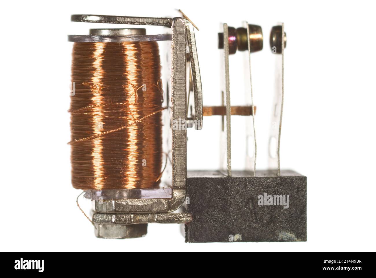 Retro current solenoid relay on white Stock Photo Alamy