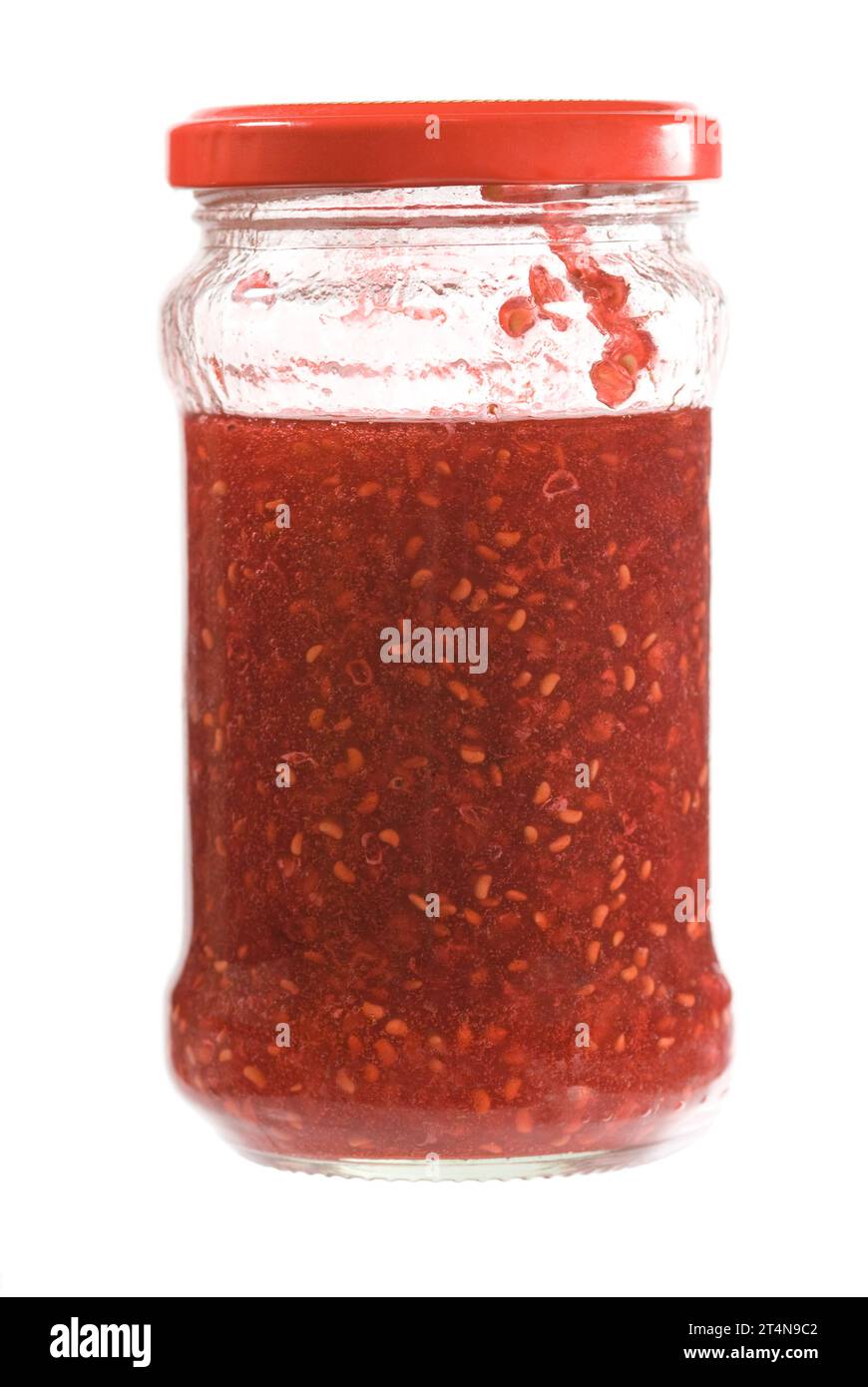 A jar of raspberry jam isolated on white Stock Photo - Alamy