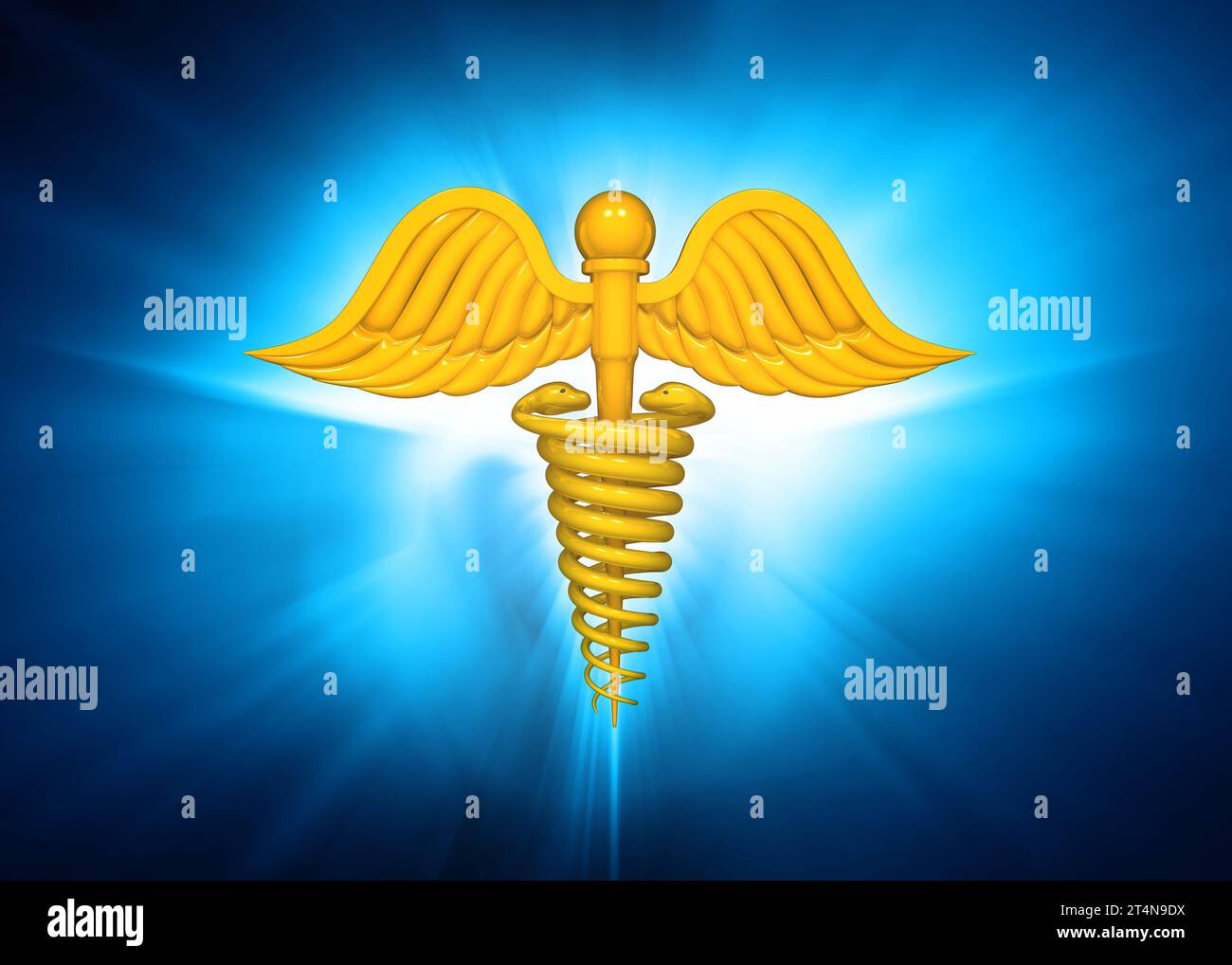 3d caduceus symbol on abstract medical background. 3d illustration ...
