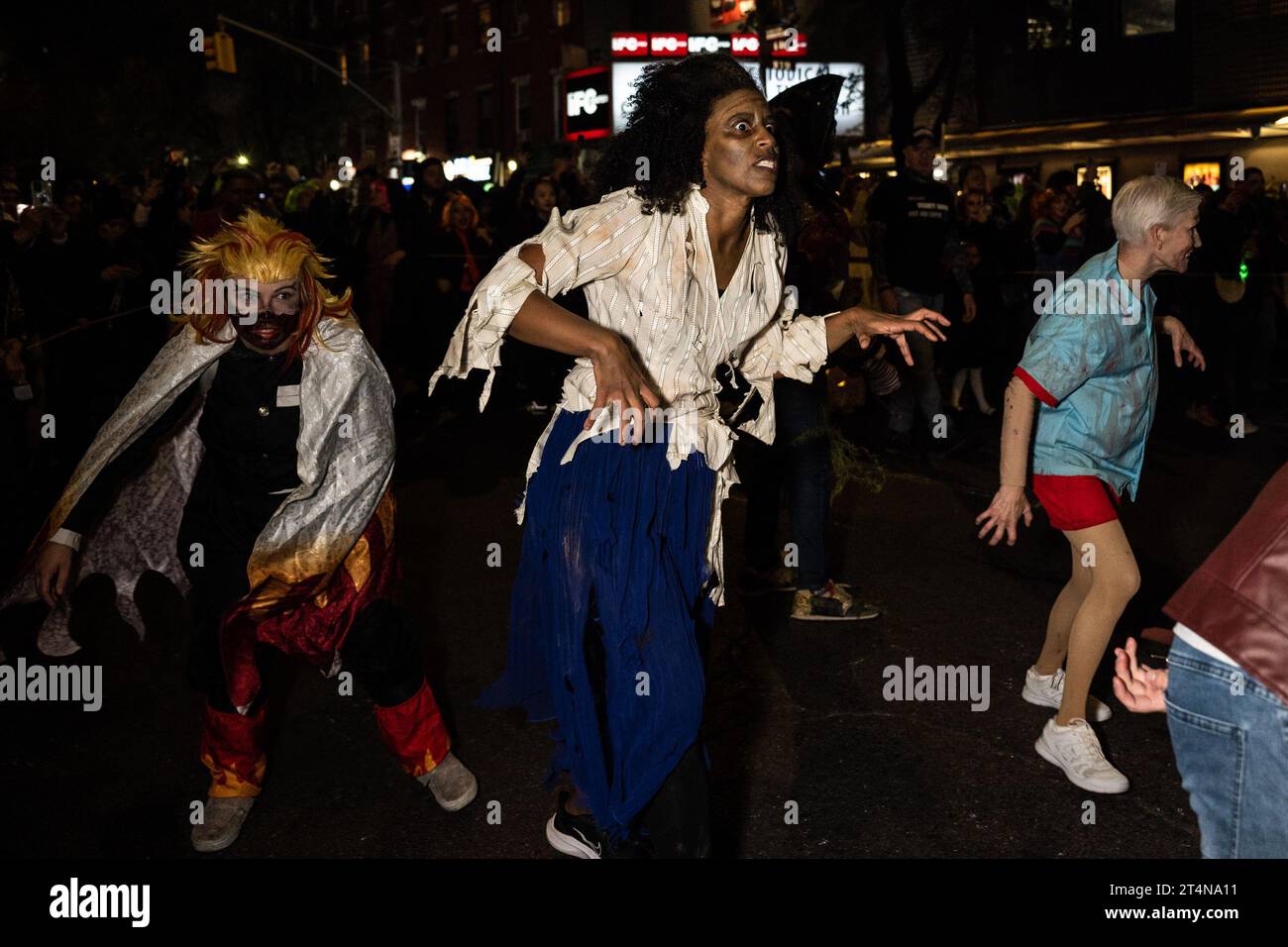 New York, USA. 31st Oct, 2023. Dancer perform Michael Jacksons 'Thriller' at the 50th Halloween Parade in Greenwich Village in New York, New York, on Oct. 31, 2023. (Photo by Gabriele Holtermann/Sipa USA) Credit: Sipa USA/Alamy Live News Stock Photo