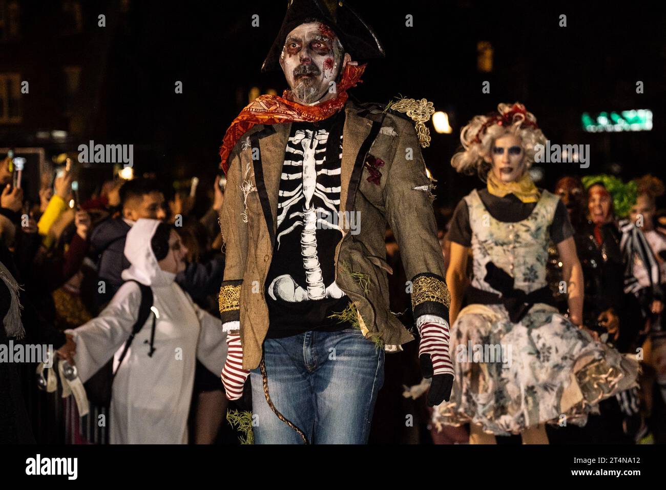 New York, USA. 31st Oct, 2023. Dancer perform Michael Jacksons 'Thriller' at the 50th Halloween Parade in Greenwich Village in New York, New York, on Oct. 31, 2023. (Photo by Gabriele Holtermann/Sipa USA) Credit: Sipa USA/Alamy Live News Stock Photo