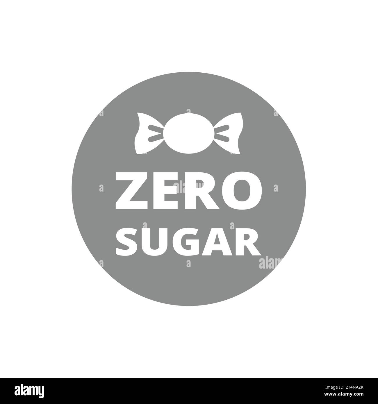 Zero sugar vector label. Sugar free with candy icon. Stock Vector
