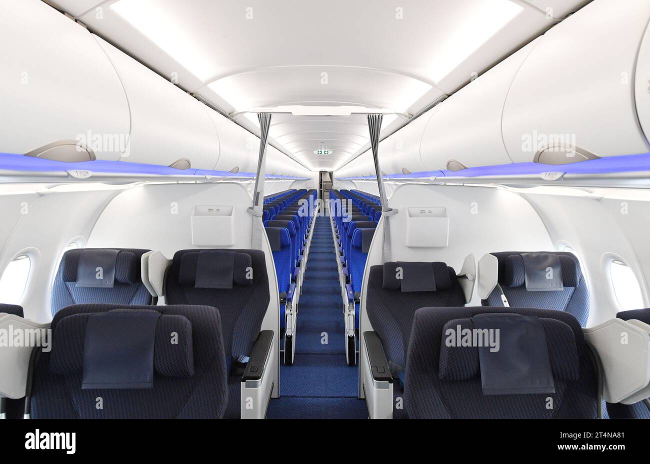 Business Class of ANA's first A320neo aircraft (JA211A) unveiled at ...