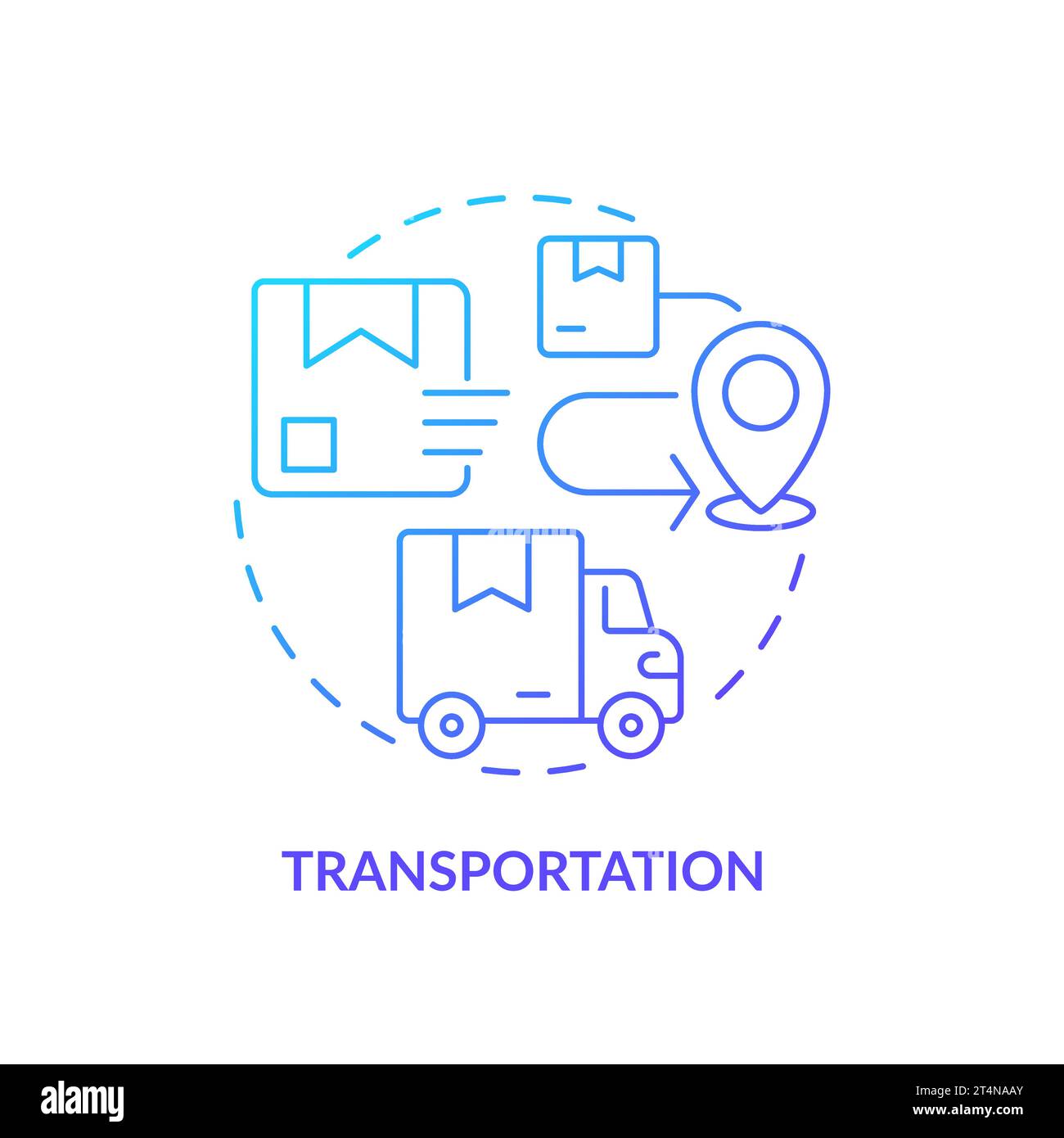 2D simple thin linear transportation gradient icon Stock Vector