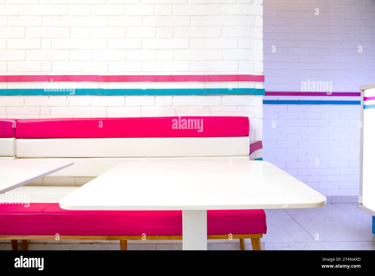 Empty cafe interior modern casual dining. Stock Photo