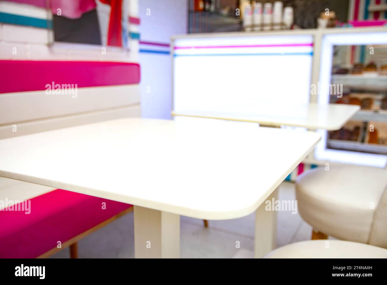 Empty cafe interior modern casual dining. Stock Photo
