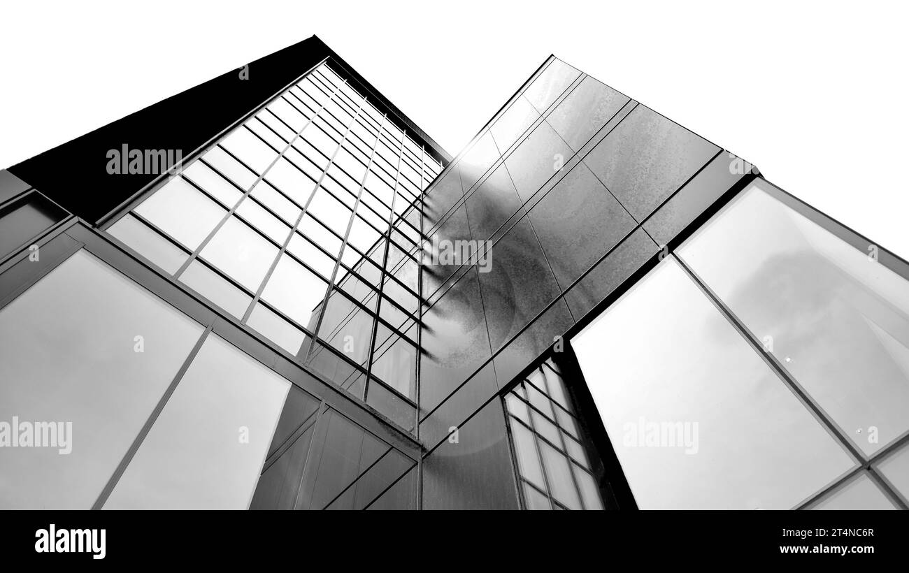 Abstract Reflection Of Modern City Glass Facades Modern Office Building Detail Glass Surface