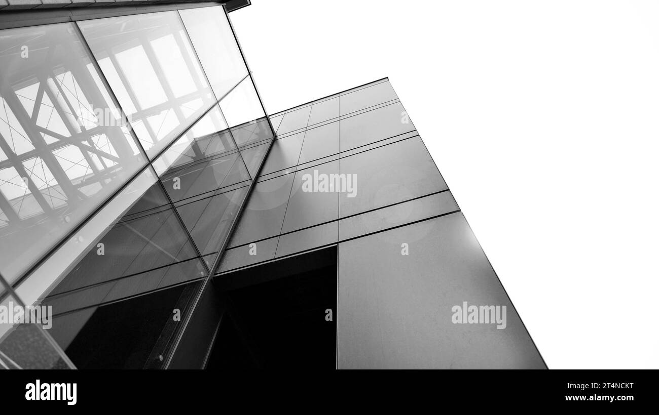 Abstract reflection of modern city glass facades. Modern office