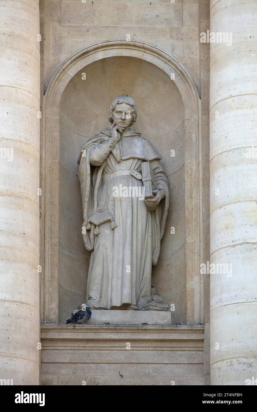 Sculpture by Jean le Charlier de Gerson or John Gerson, 1363-1429, French theologian, mystic, at the Sorbonne Chapel, Paris, France Stock Photo
