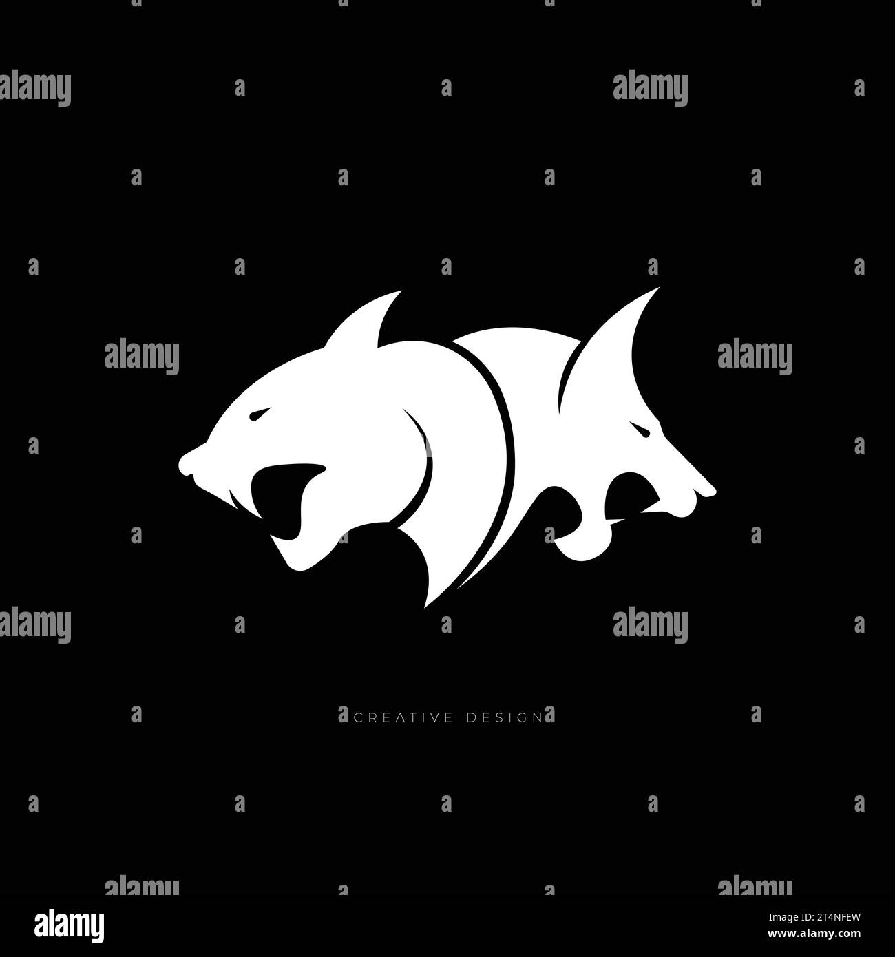 Lion vs panther branding logo Royalty Free Vector Image Stock Vector