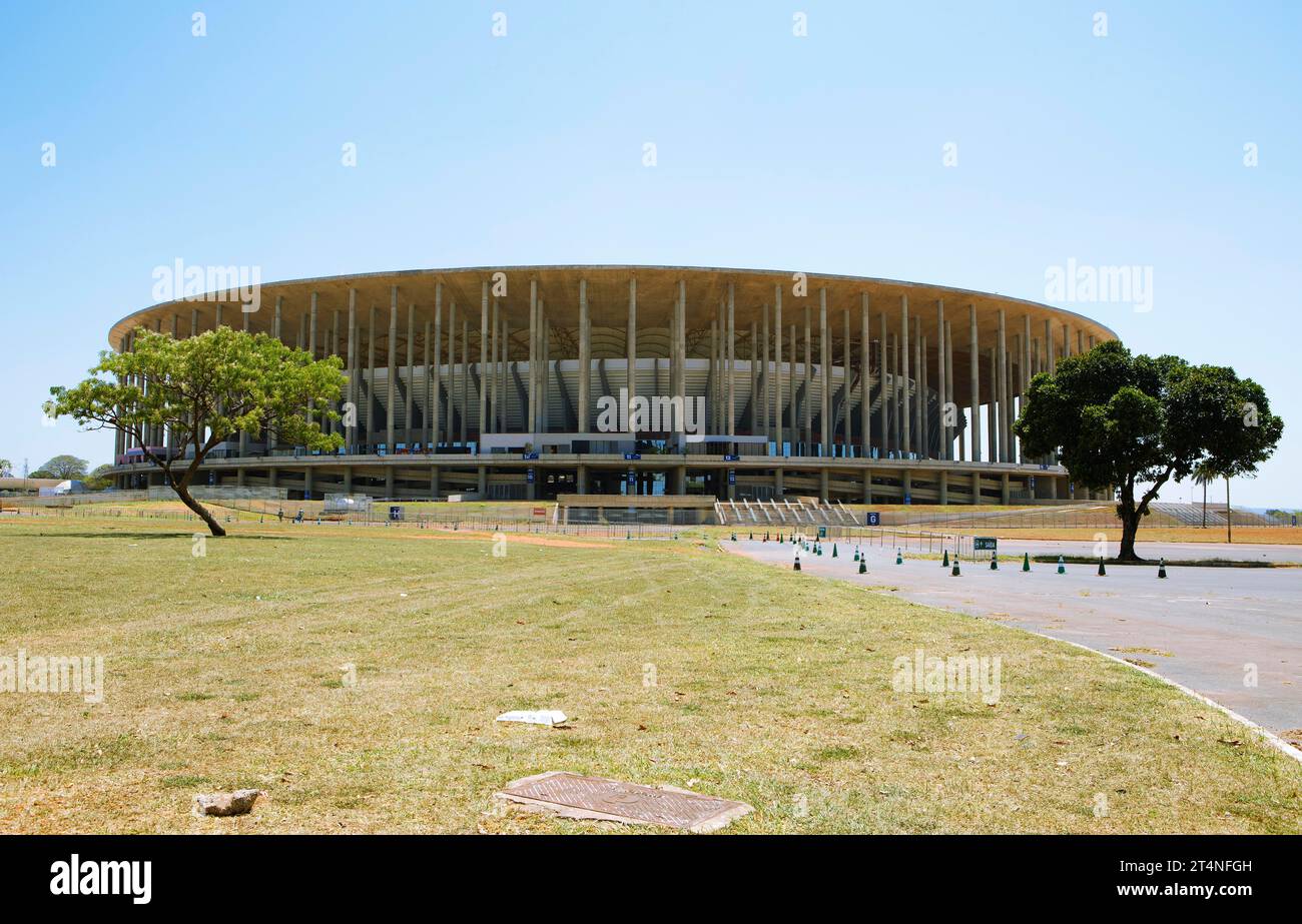 Estadio Nacional de Brasilia Mane Garrincha or Arena BRB football stadium, built for the 2014 World Cup, Brasilia, Distrito Federal, Brazil Stock Photo