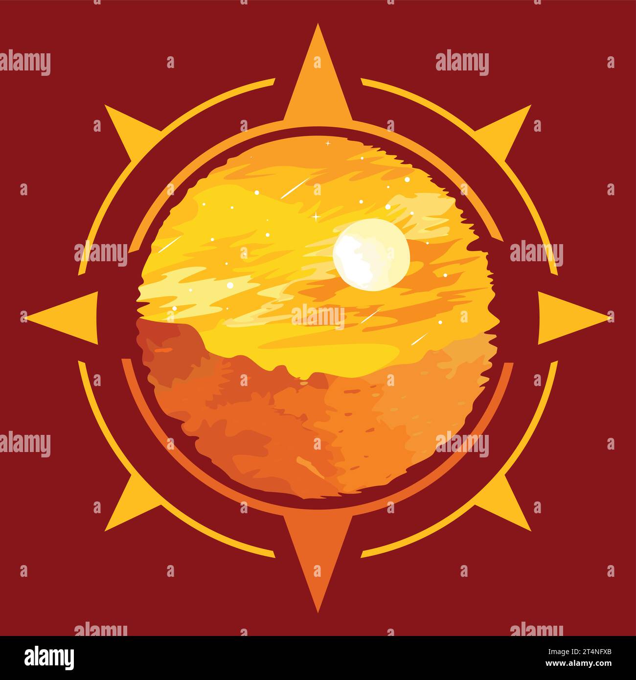 Scenery in the desert Royalty Free Vector Image Stock Vector Image ...
