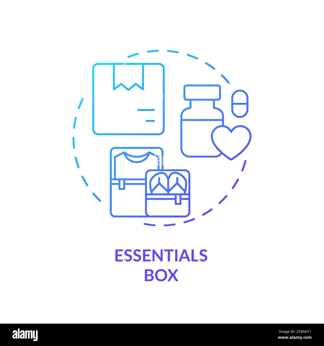 2D simple thin linear essentials box gradient icon Stock Vector
