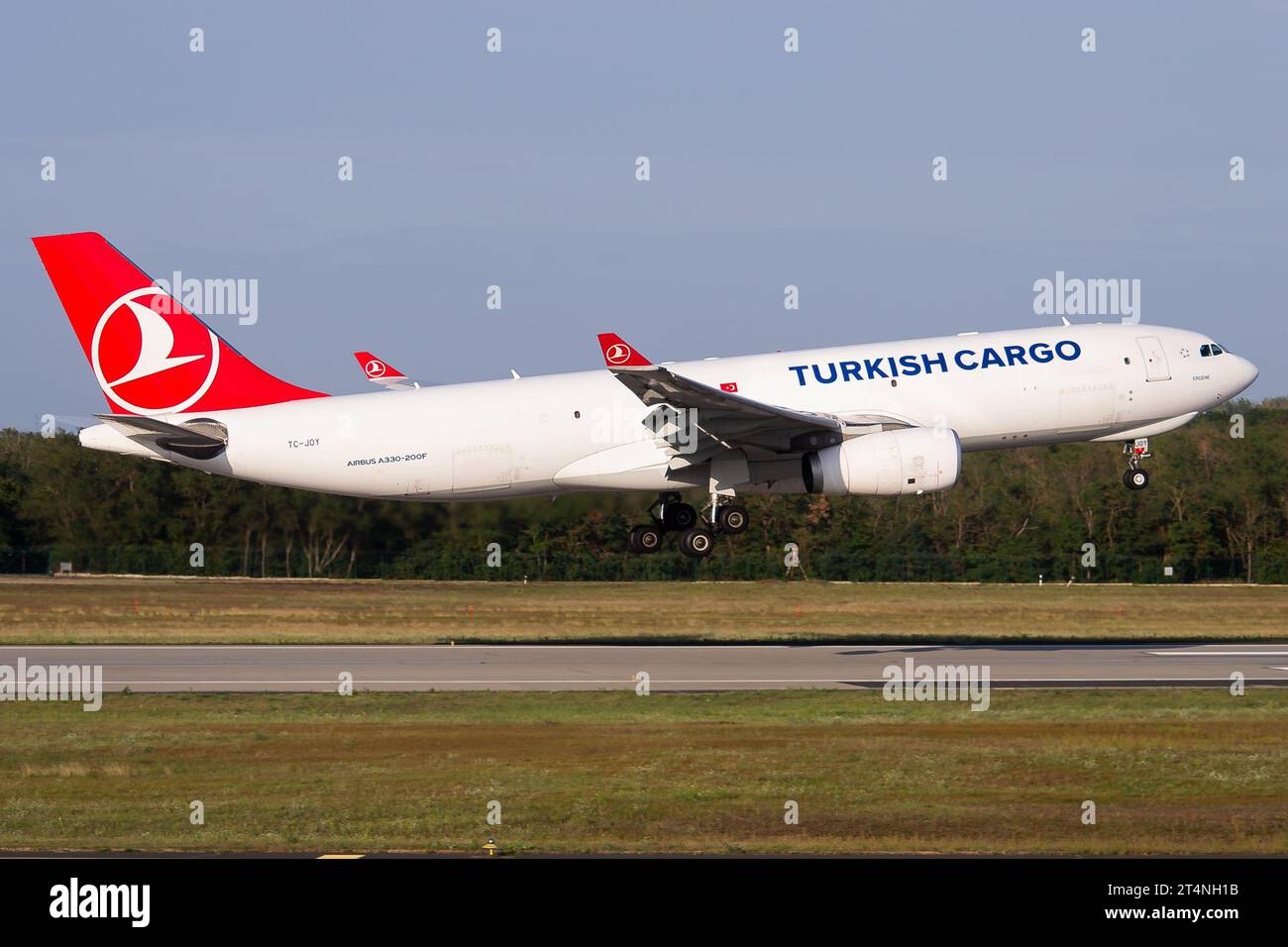 Turkish Cargo A330200F TCJOY landing at Budapest Ferenc Liszt Airport