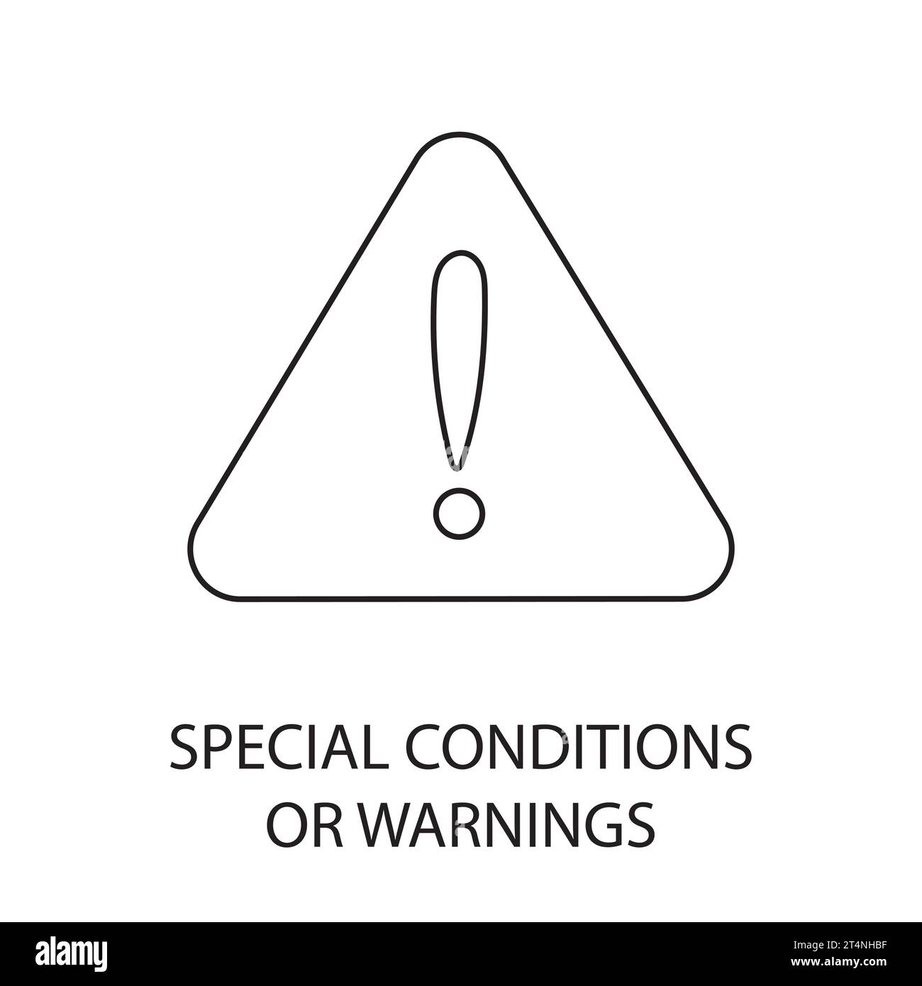 Special conditions or warnings line icon vector, illustration for food packaging. Stock Vector