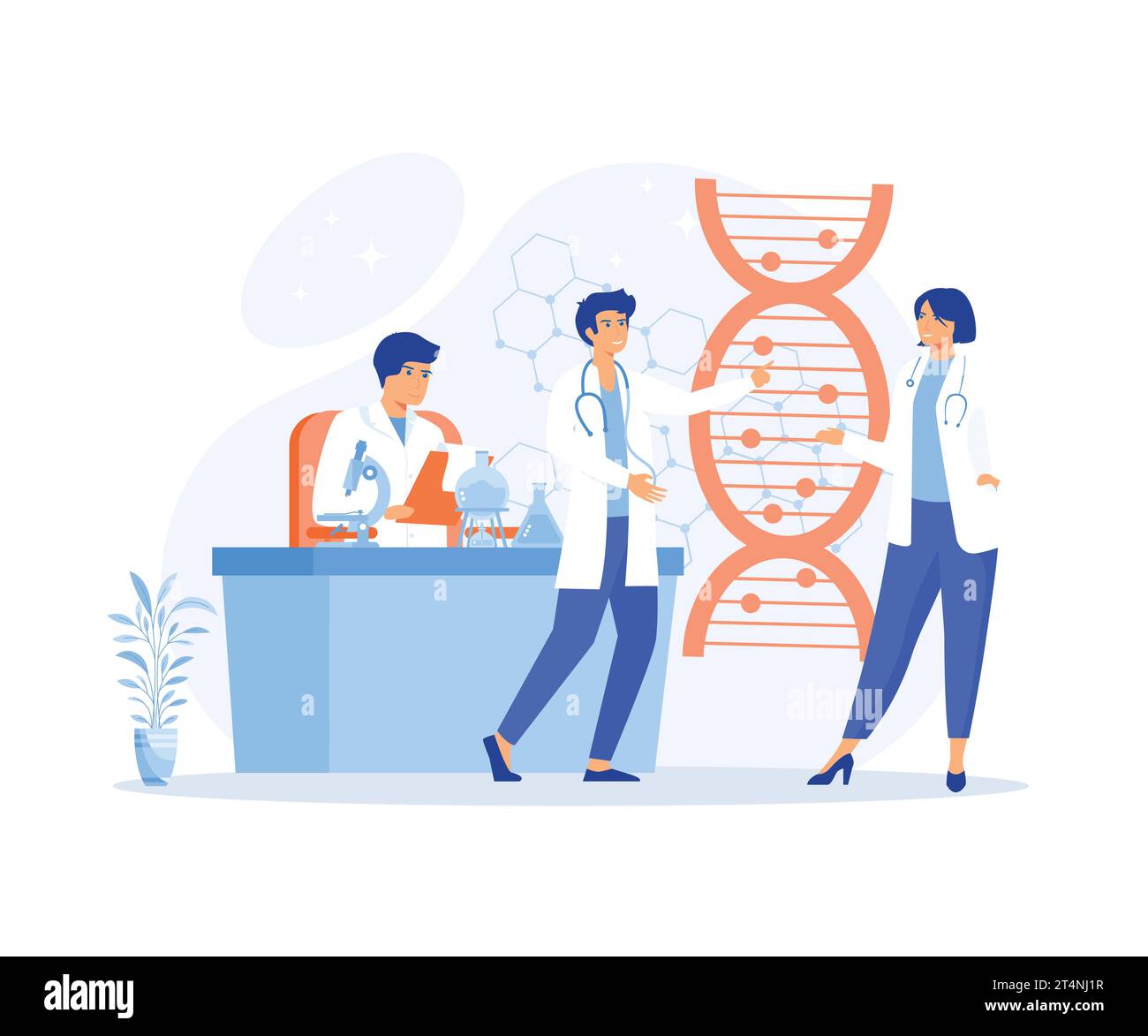 medicine microbiology concept, science. DNA molecule laboratory