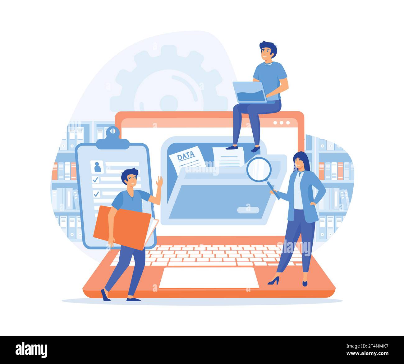 documents tracking system concept. Organized archive. Searching files ...