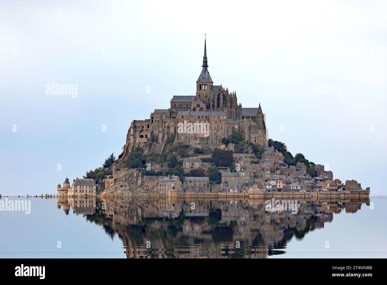 Reflected On The Water At High Tide Of The Hill With The Abbey Of Mont reflected-on-the-water-at-high-tide-of-the-hill-with-the-abbey-of-mont
