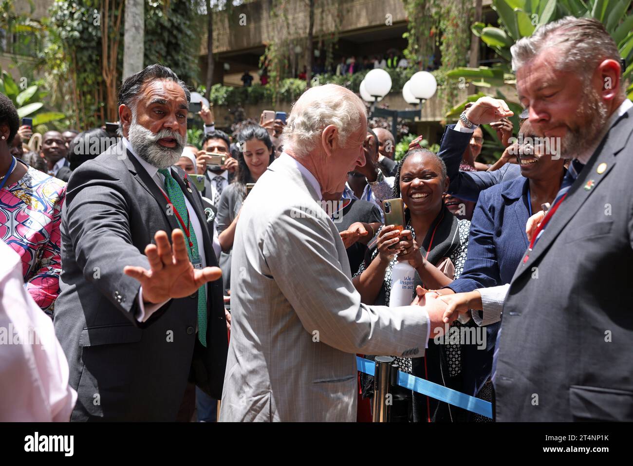 King Charles III during a visit to the United Nations Office Nairobi