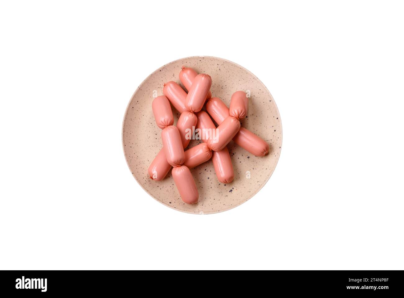 Delicious fresh vegetarian sausage or sausage made from vegetable protein tofu or seitan legumes, lean wheat with salt and spices on texture backgroun Stock Photo