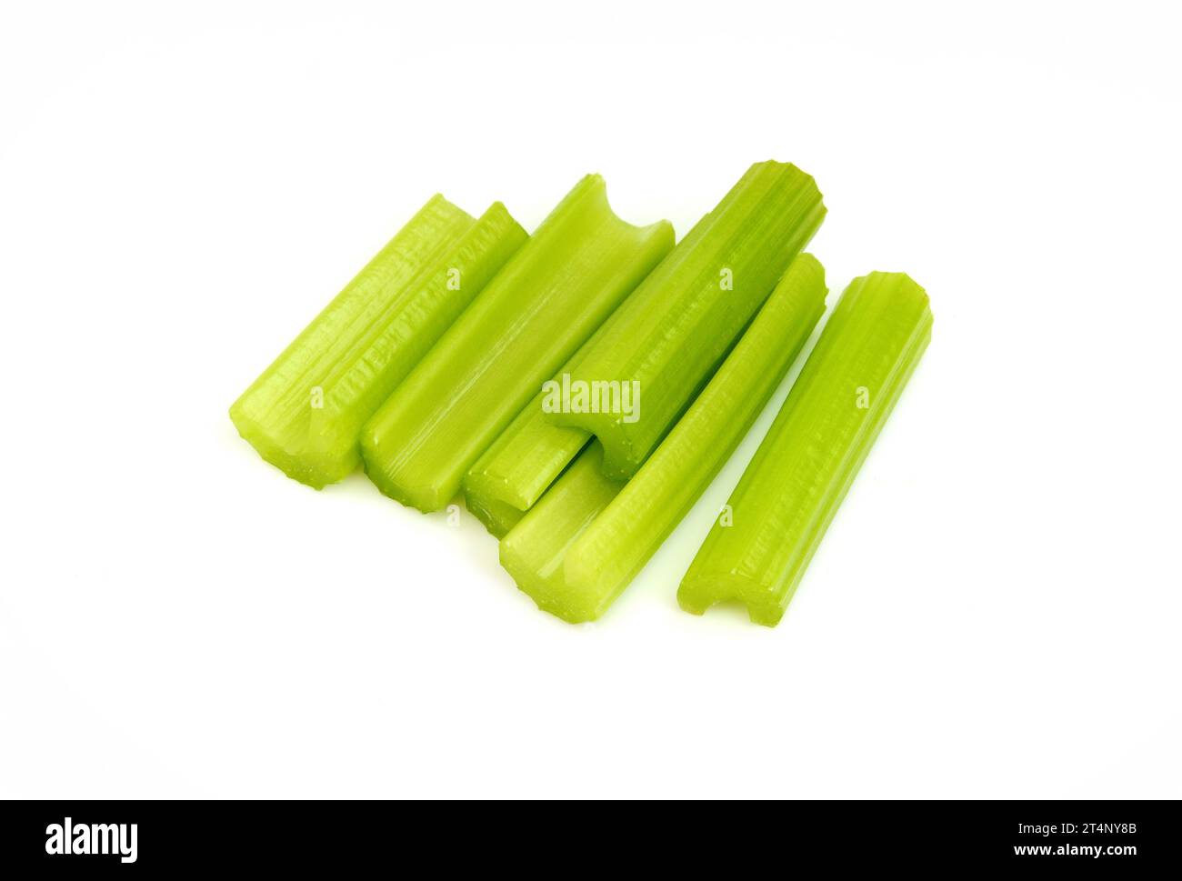 Heap of celery sticks isolated on white background. Celery isolated on