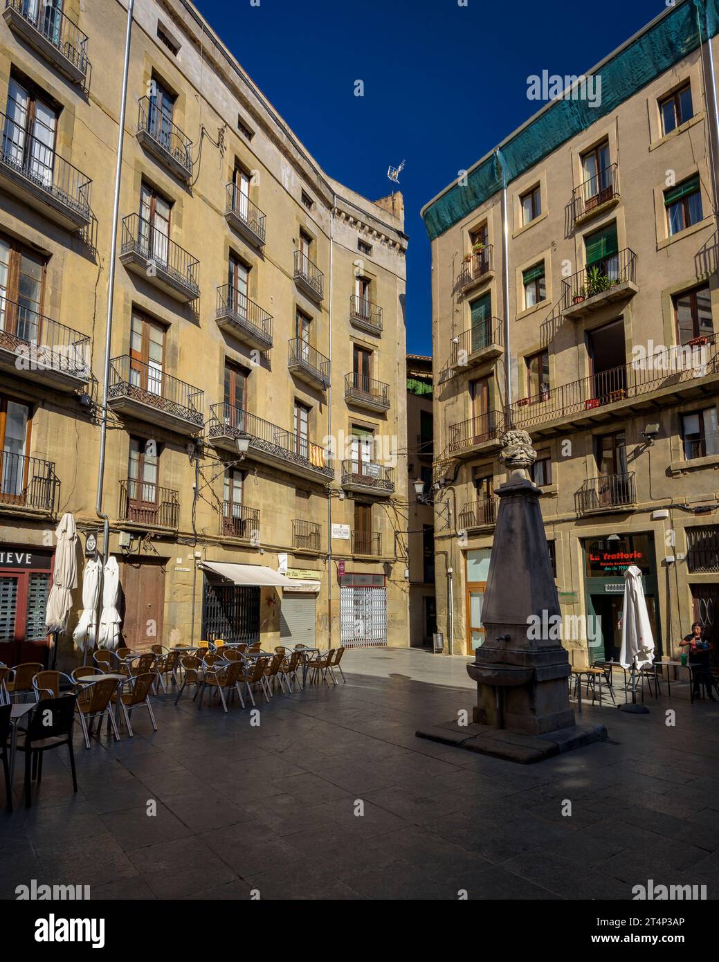 Streets and buildings of the historic center of the city of Vic (Osona, Barcelona, Catalonia, Spain) ESP: Calles y edificios, centro histórico de Vic Stock Photo
