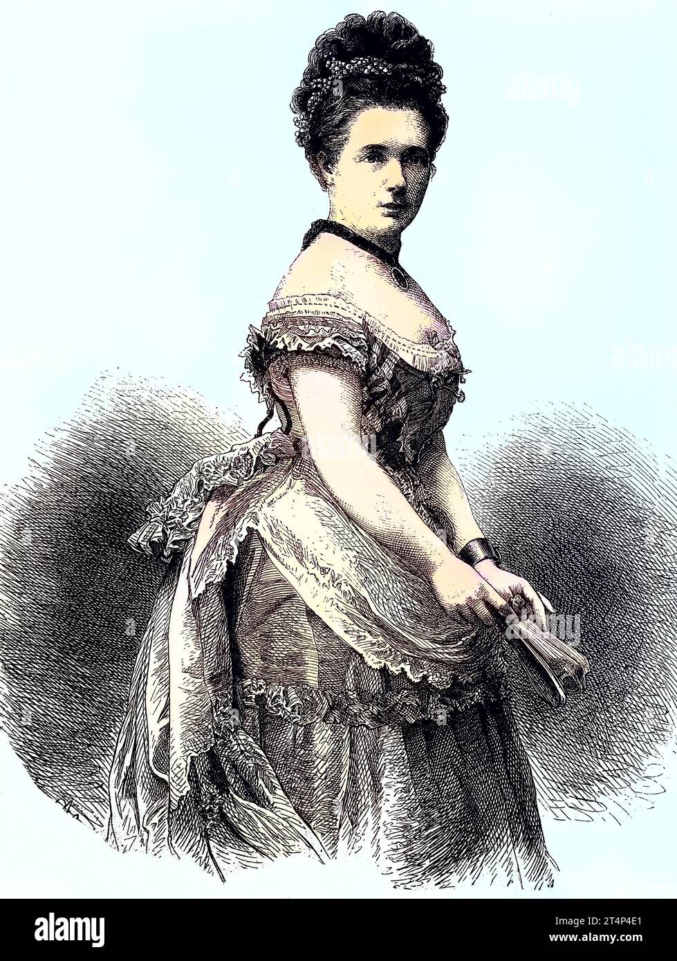 Friederike Gossmann, 21. März 1836 - 15. August 1906, war eine deutsche Schauspielerin, Deutschland, Reproduktion eines Bildes, Holzschnitt aus dem Jahr 1881, digitalrestauriert, Historisch  /  Friederike Gossmann, March 21, 1836 - August 15, 1906, was a German actress, Germany, reproduction of an image, woodcut from the year 1881, digital improved, historical Stock Photo