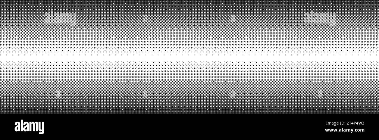 Monochrome pixel halftone gradient seamless pattern. Texture of squares ...