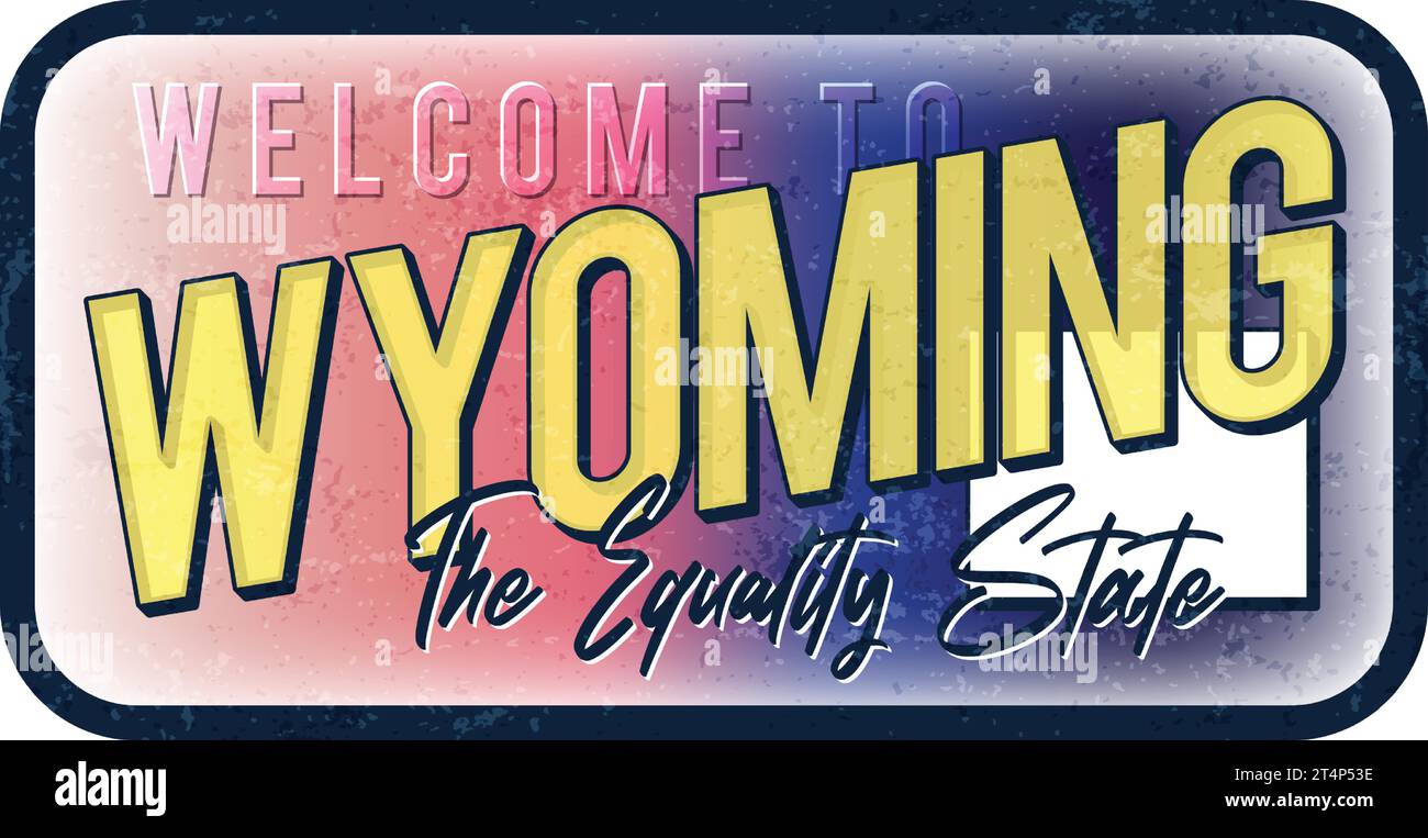 to wyoming vintage rusty metal sign Vector Image Stock Vector