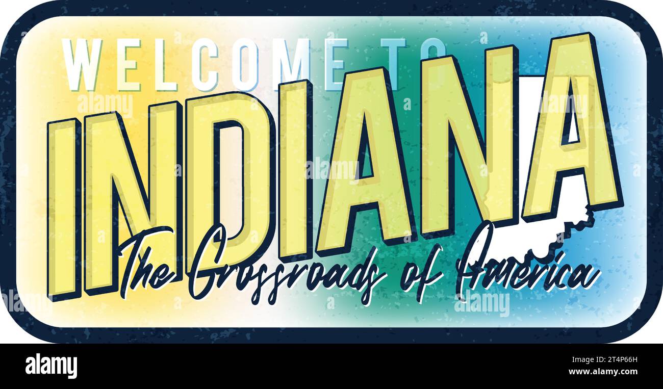 to indiana vintage rusty metal sign Vector Image Stock Vector