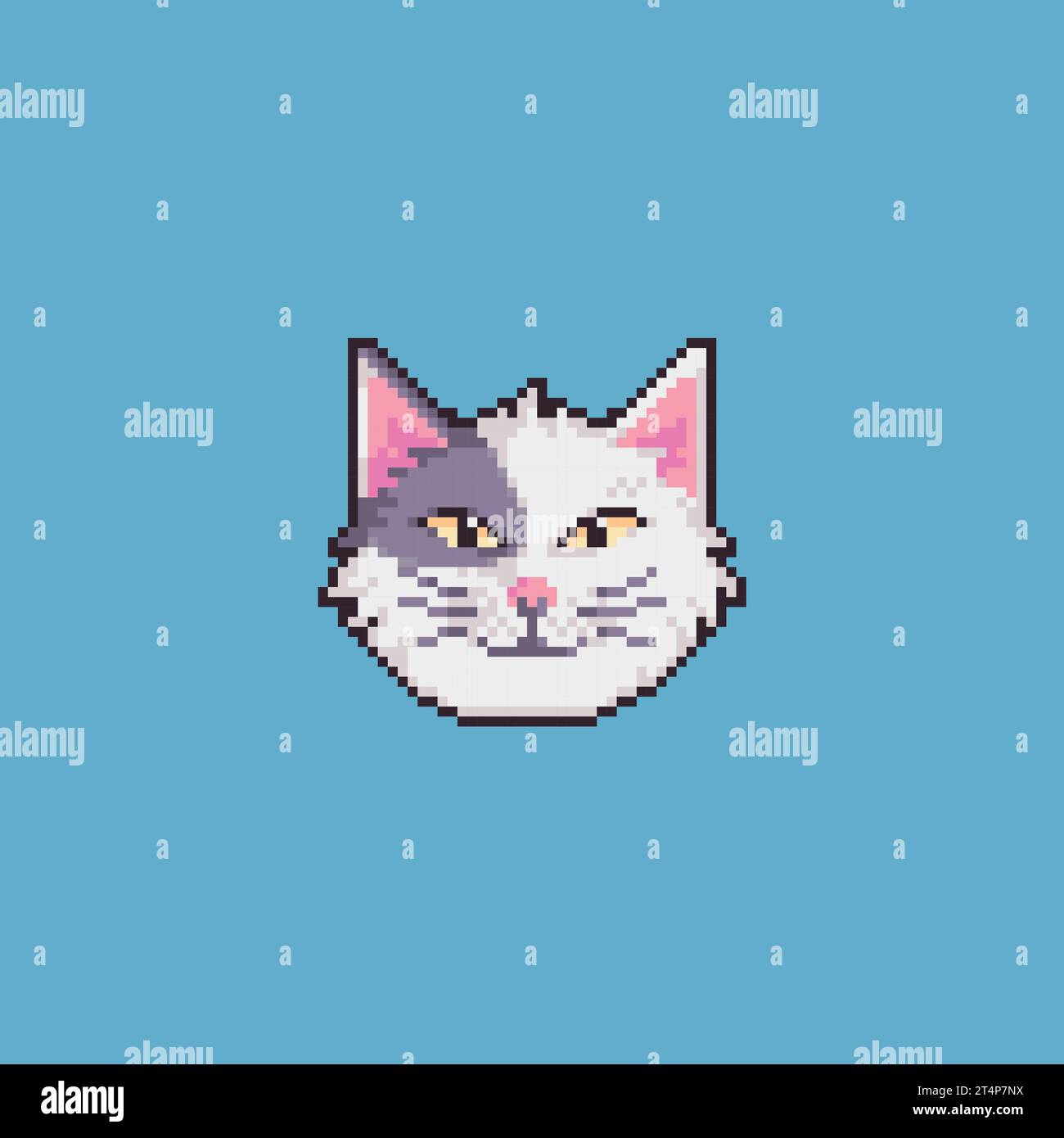 Pixel Art Cat Head Cartoon Royalty Free Vector Image Stock Vector Image 