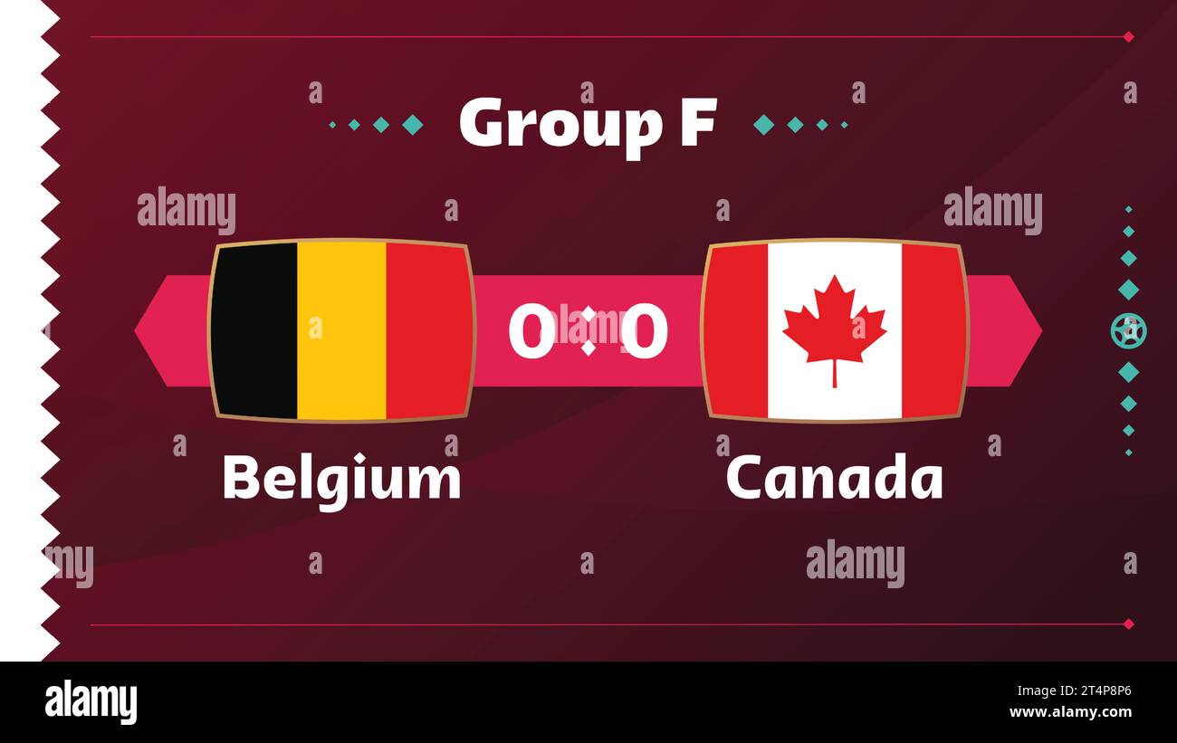 Belgium Vs Canada Football 2022 Group F World Vector Image Stock Vector ...