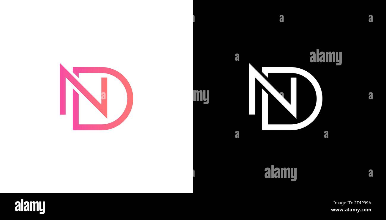 ND logo, ND Monogram, Initial ND Logo, Letter ND logo, Icon, Vector Stock Vector