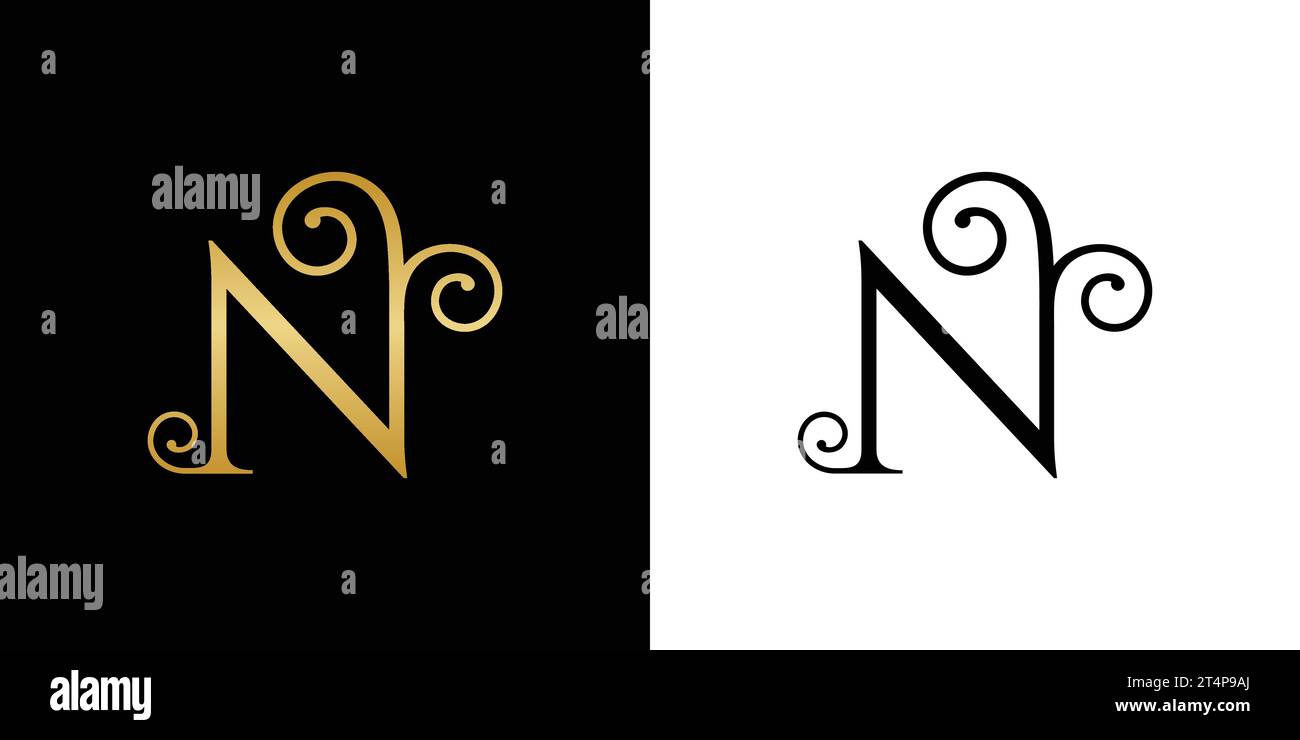 N logo design, N monogram, initials N icon, letter N logo, elegant, icon, vector Stock Vector