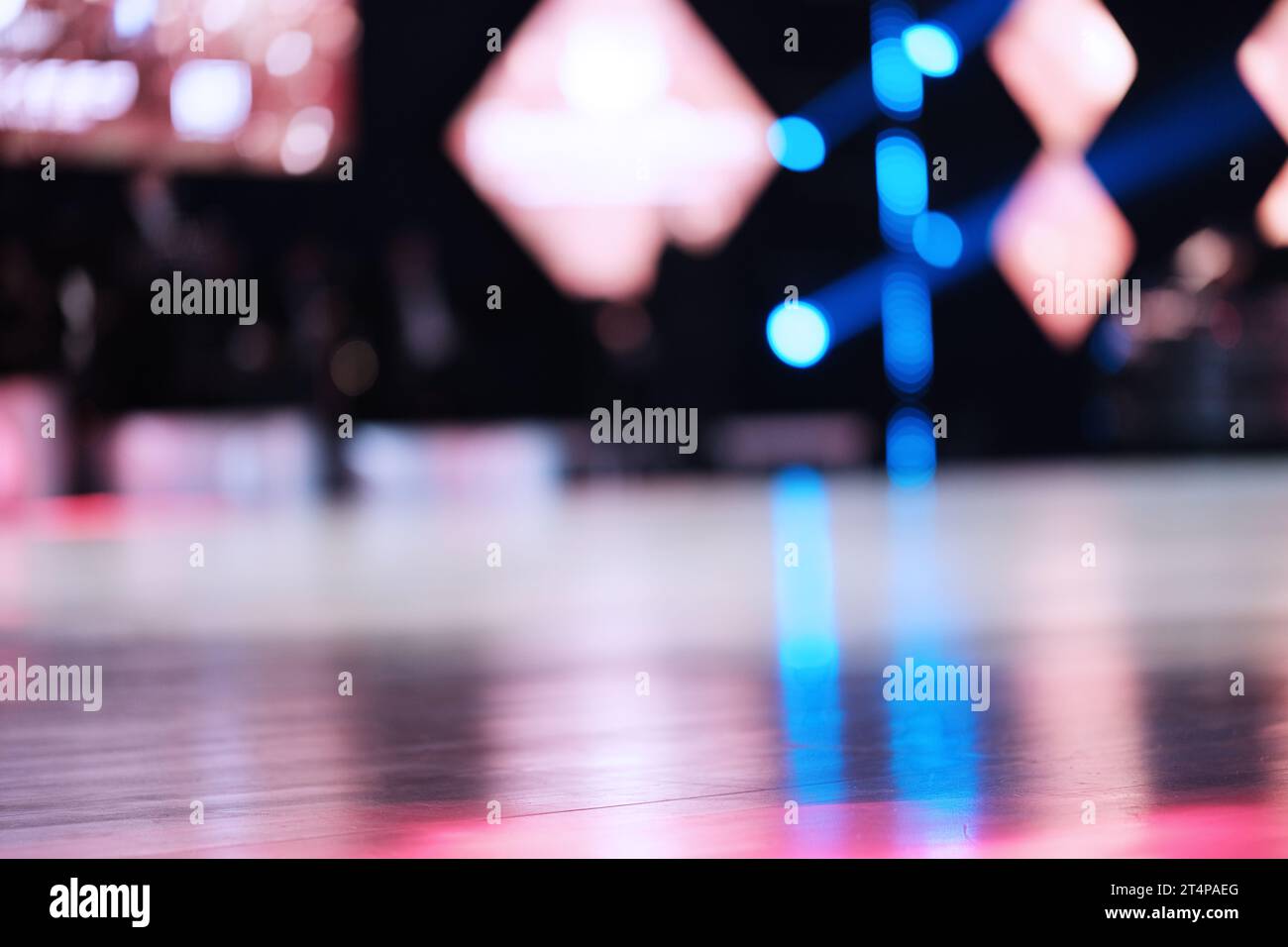 Stage with spotlights. Blurred background. Web banner. Design element Stock Photo