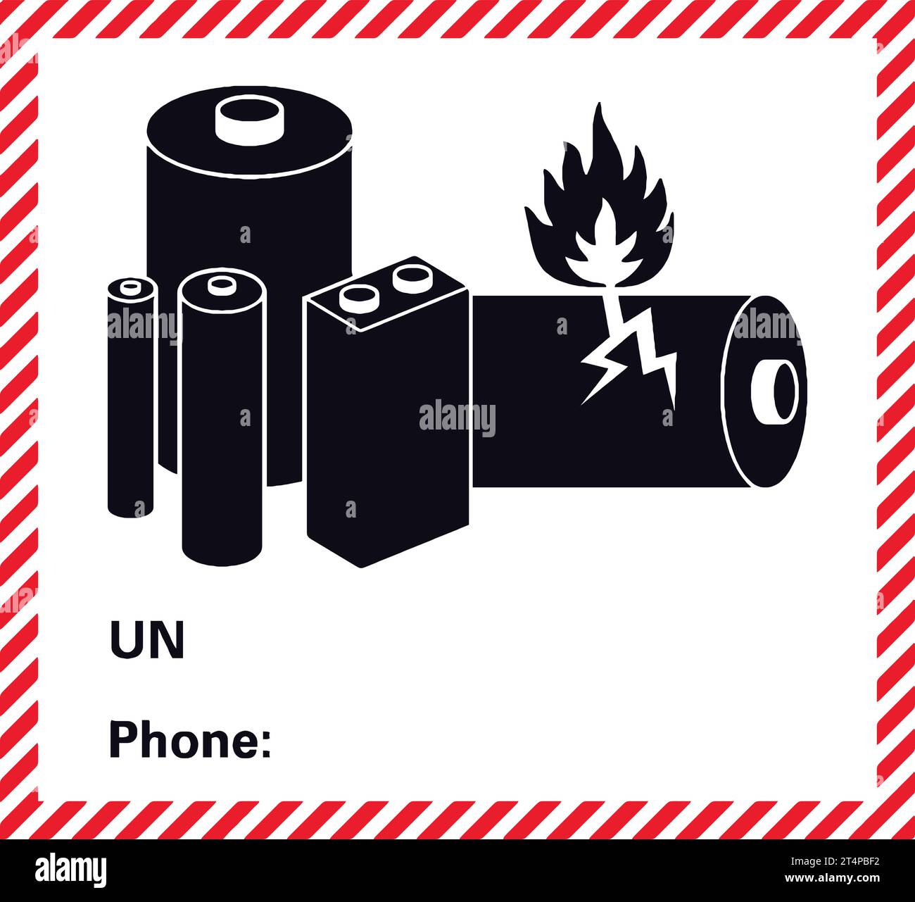 UN3481 SIGN, Dangerous goods label vector illustration, Lithium battery
