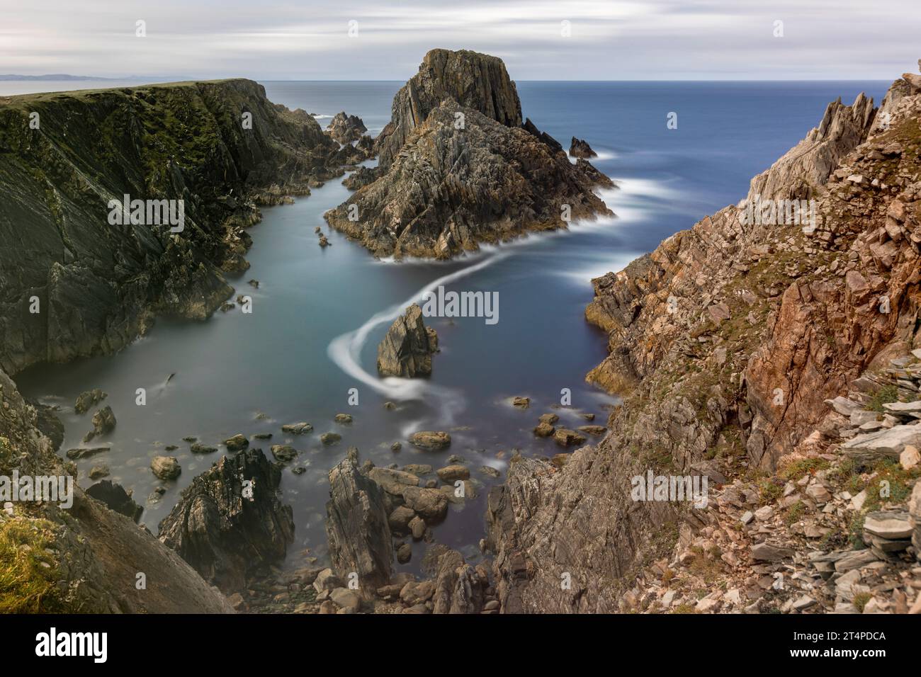 Malin Head, Ireland's northernmost point, offers stunning scenery, dramatic cliffs, and has been featured in several films and TV shows, including Sta Stock Photo