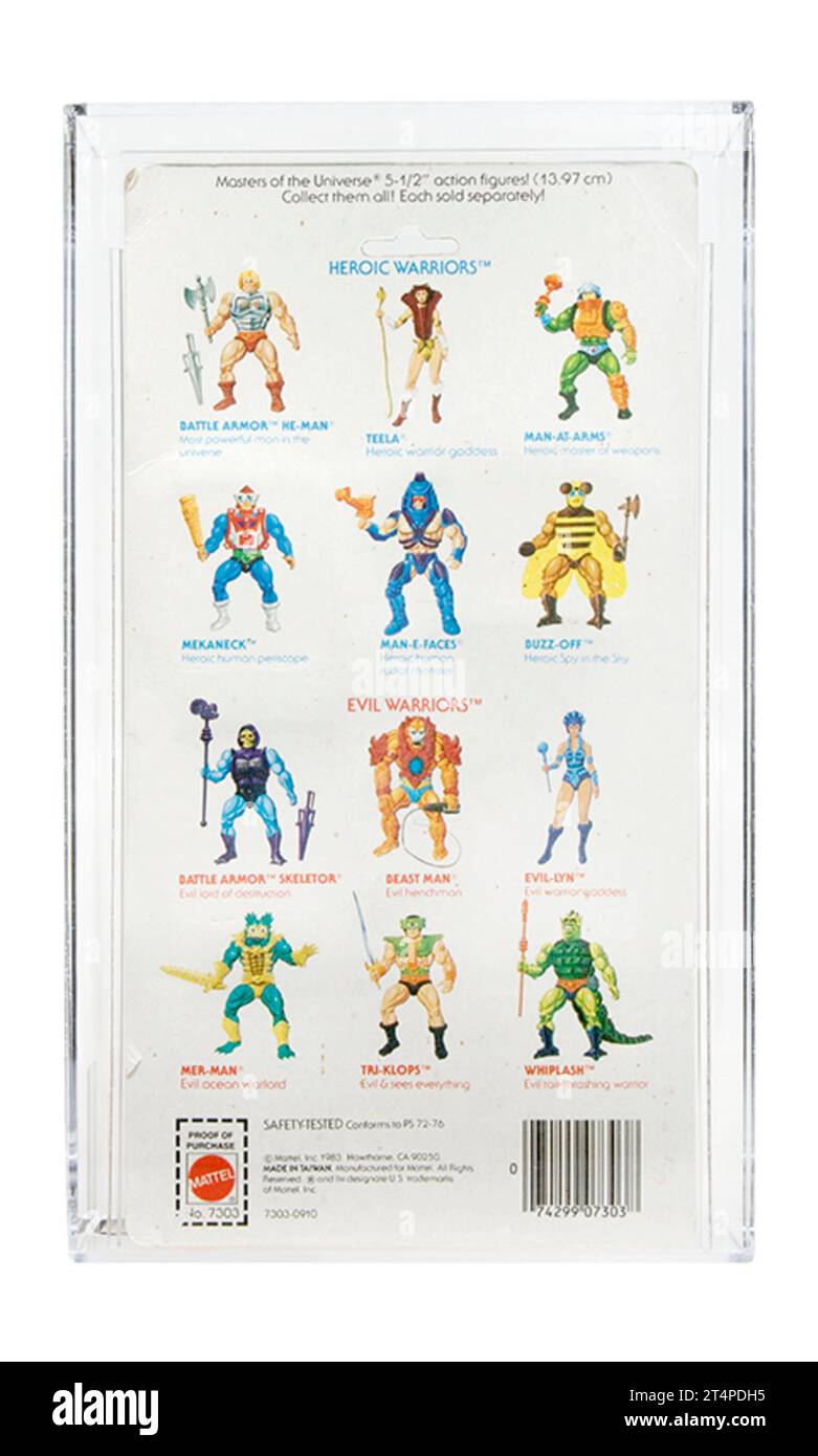 1984 Mattel Masters of The Universe Series 3 Carded Weapons Pak AFA 80-Y Near Mint Stock Photo