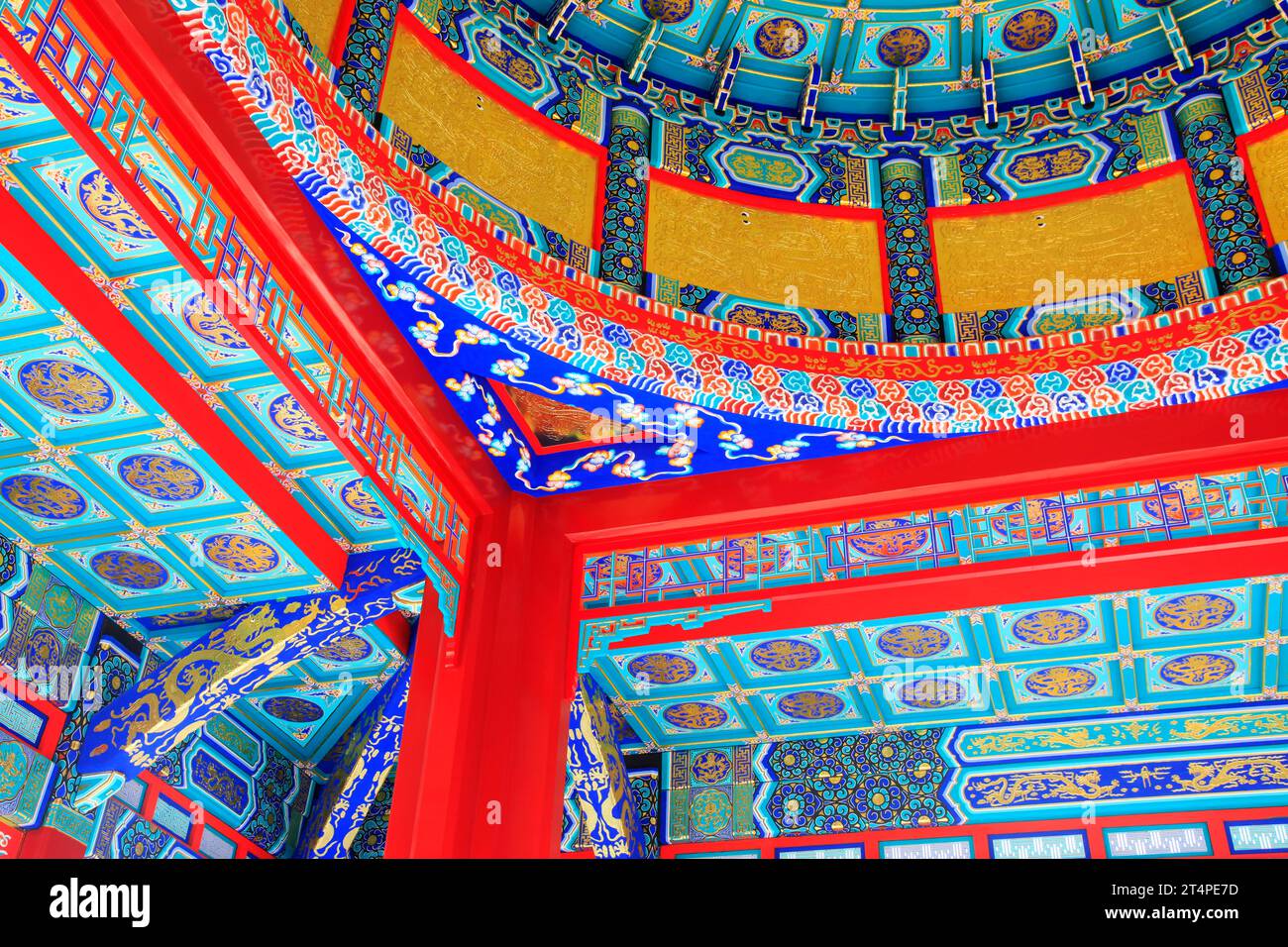 Chinese style painted ceiling Stock Photo - Alamy