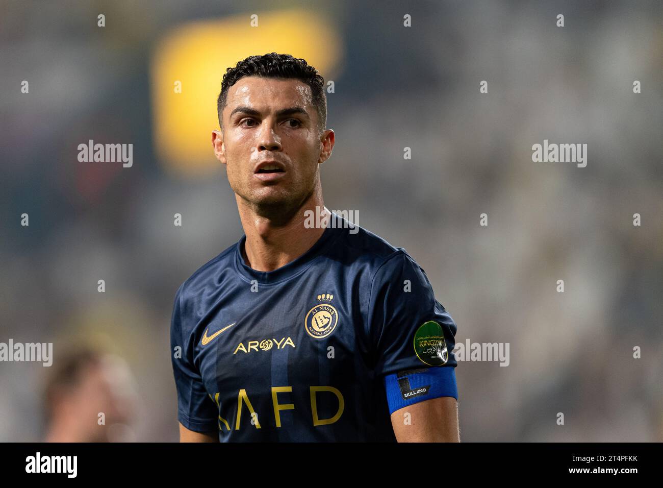 Cristiano Ronaldo of Al Nassr FC during their Round 16 of the SAFF Saudi Arabia KingÕs Cup 2023-24 match between Al Nassr FC and Al Ettifaq FC at Al Awwal Park Stadium on October 31, 2023 in Riyadh, Saudi Arabia. Photo by Victor Fraile / Power Sport Images Stock Photo