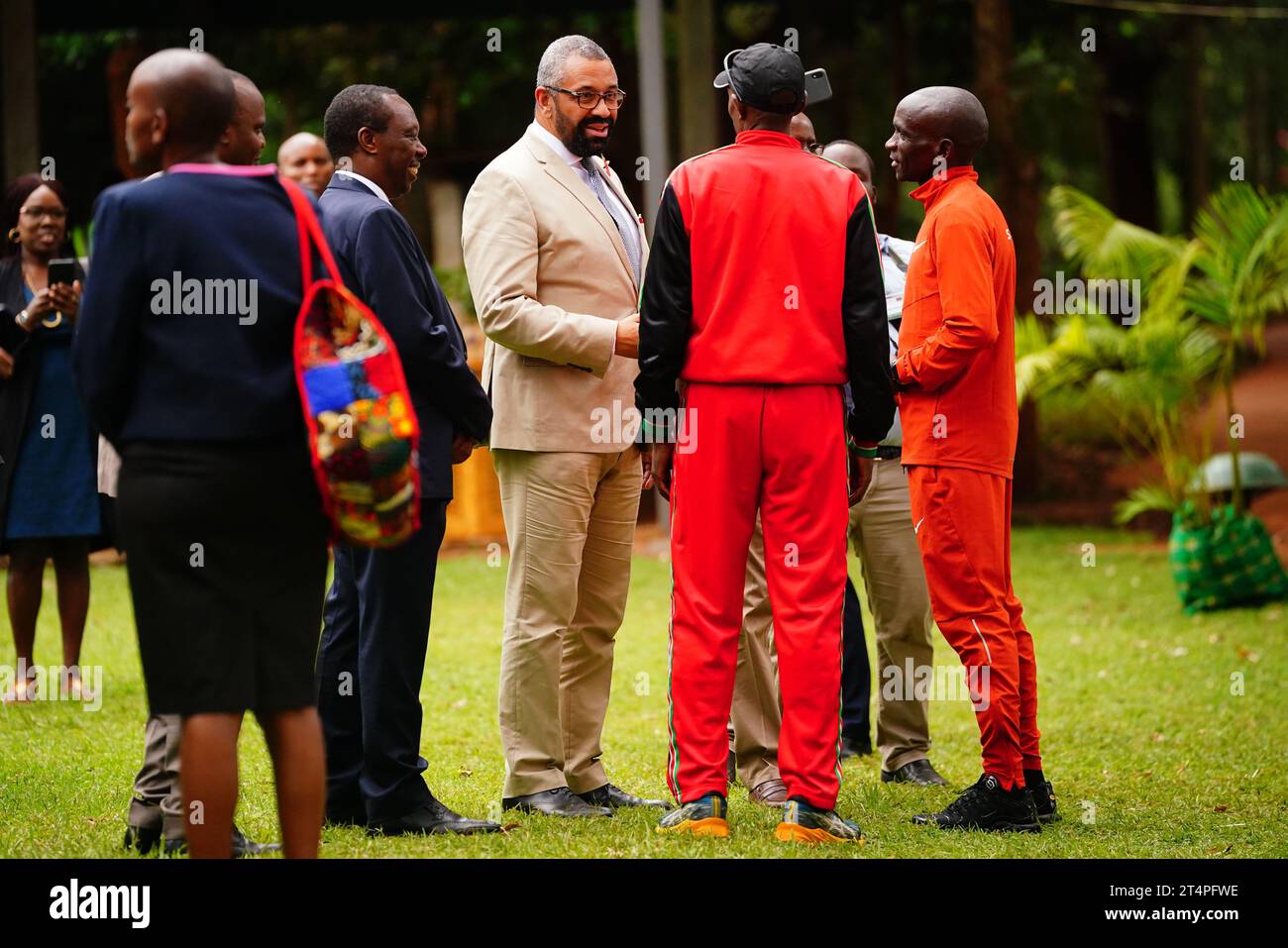Foreign Secretary James Cleverly and Kenyan marathon runner Eliud Kipchoge (right) during a