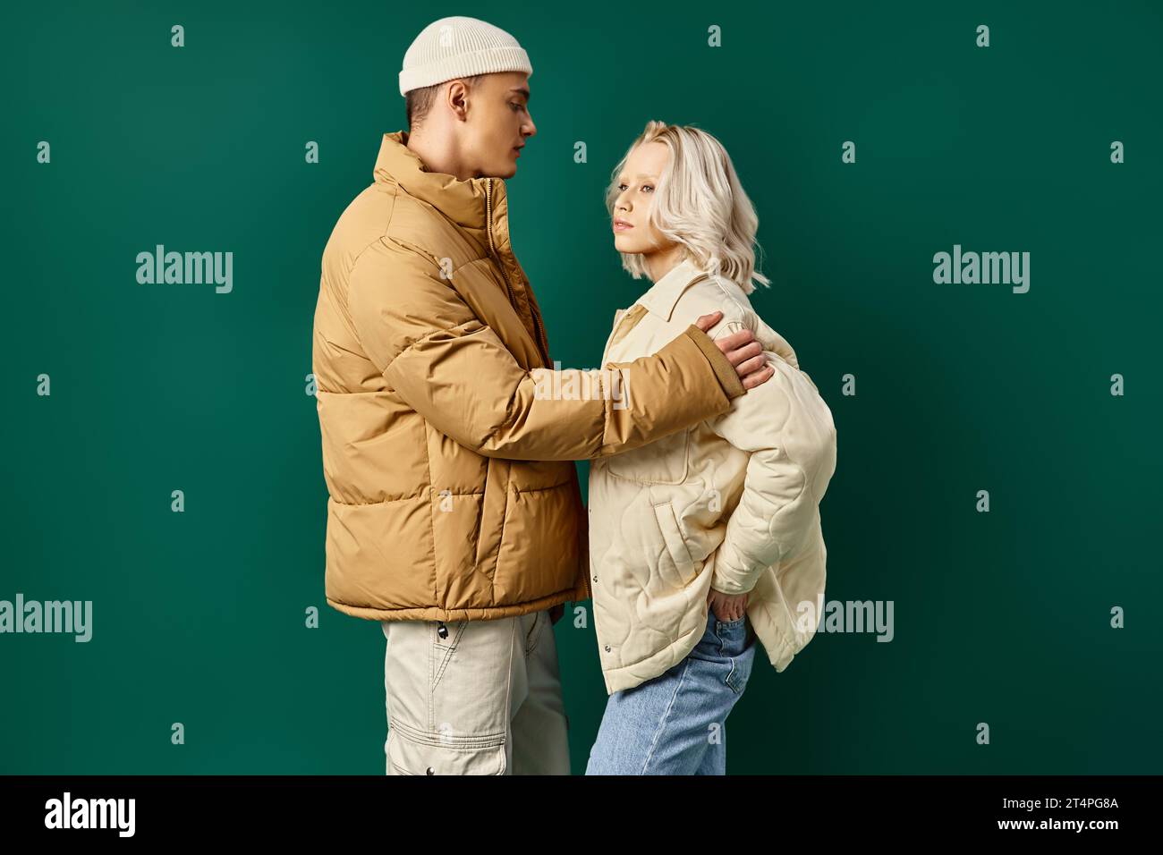 Male posing wearing winter jacket hi-res stock photography and images ...