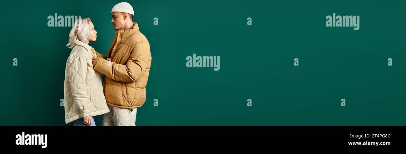 Male posing wearing winter jacket hi-res stock photography and images ...