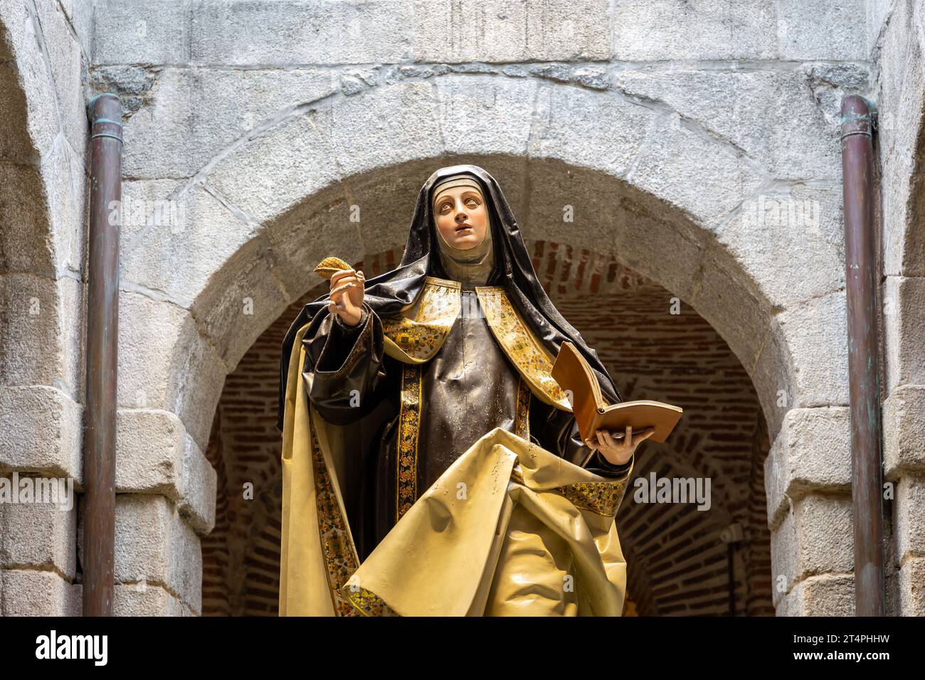 Avila, Spain, 08.10.21. Sculpture 'Saint Teresa' by Gregorio Fernandez in the Museum and house of Santa Teresa of Avila. Stock Photo