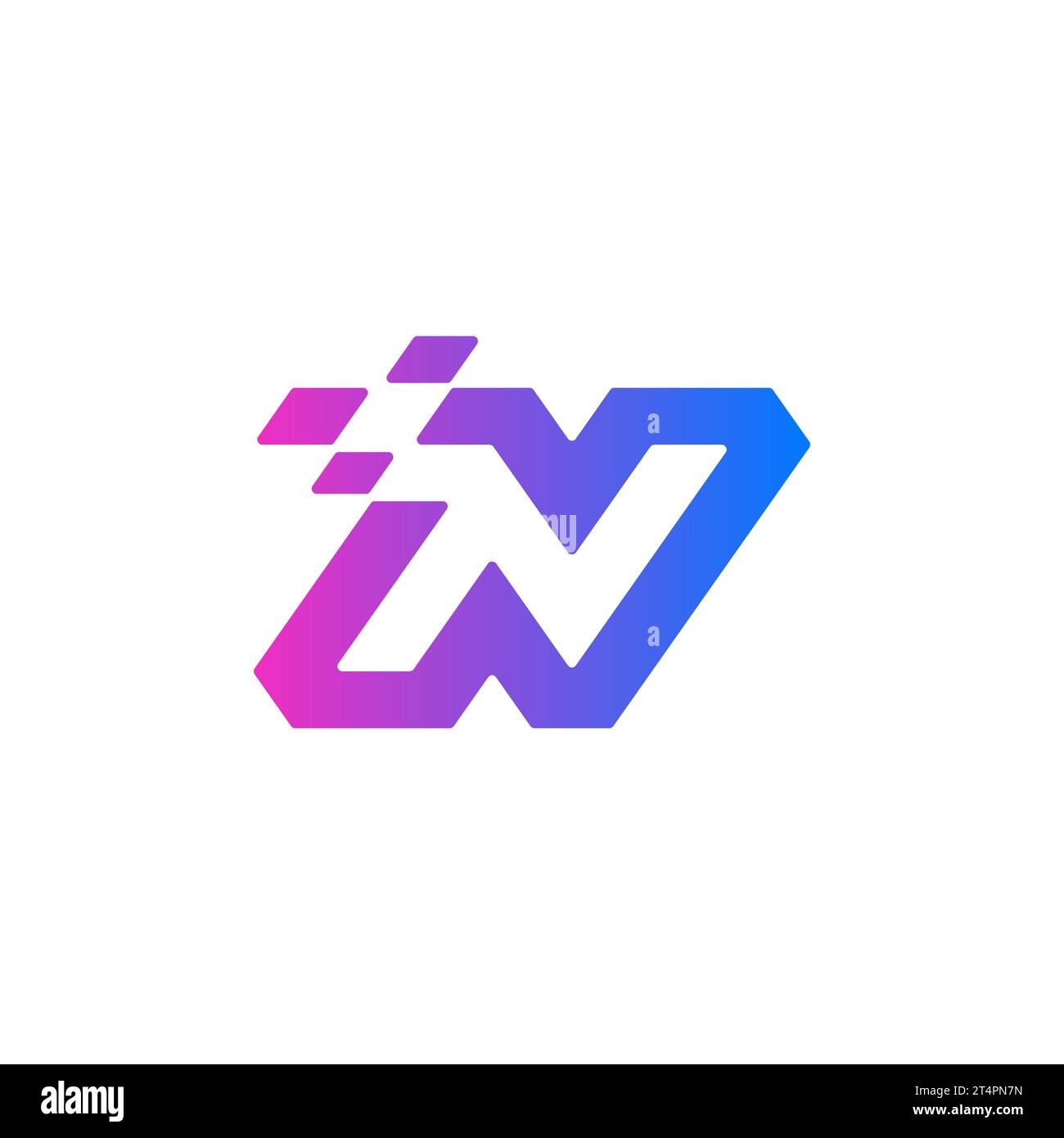 N logo, N Monogram, Initial N Logo, Letter N logo, pixel, digital, data, Icon, Vector Stock Vector