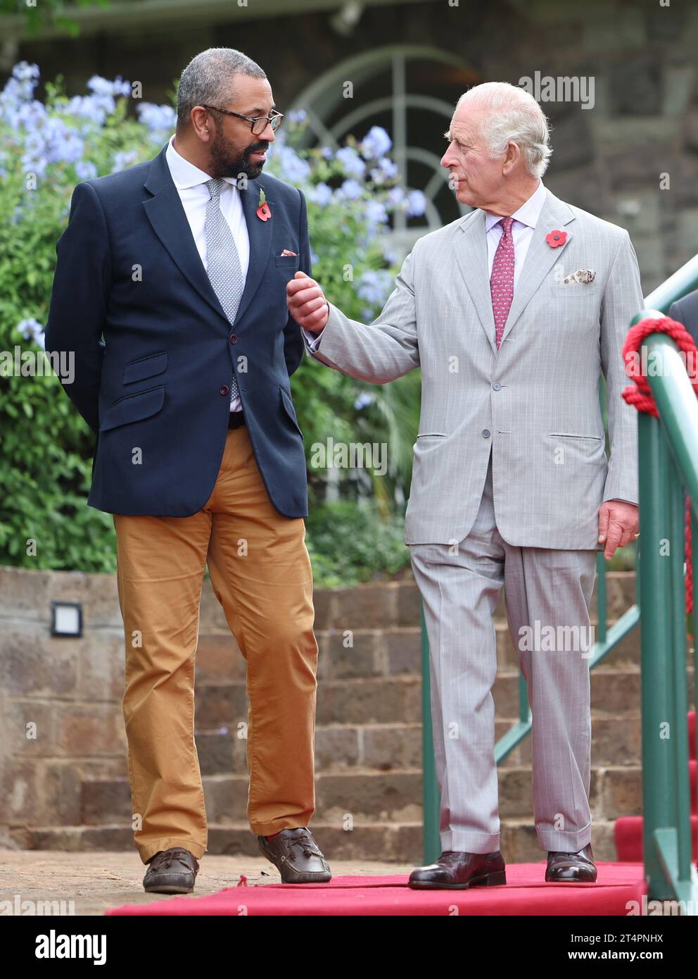 King Charles III with Foreign Secretary James Cleverly during a reception at the British High